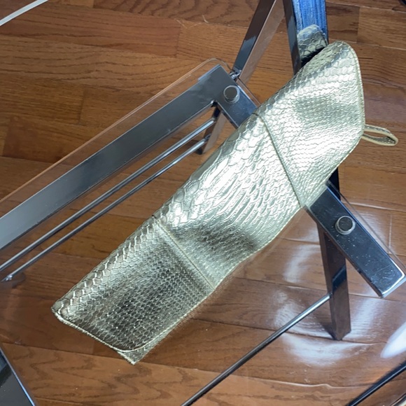 Gold Snake Skin Envelope Clutch - Picture 4 of 5